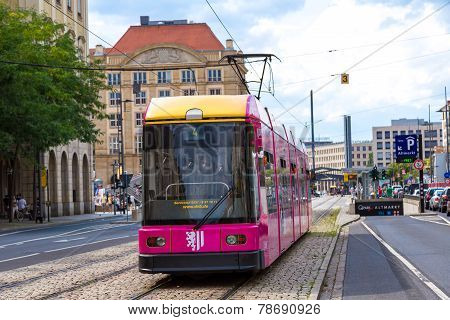 Modern Tram In Dresden
