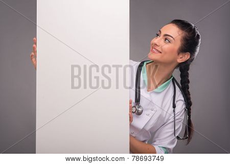 woman doctor in white smock