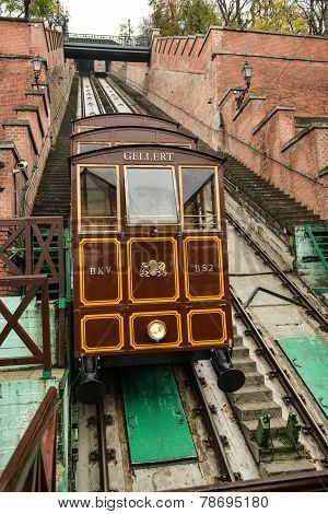Funicular To Buda Castle In Budapest