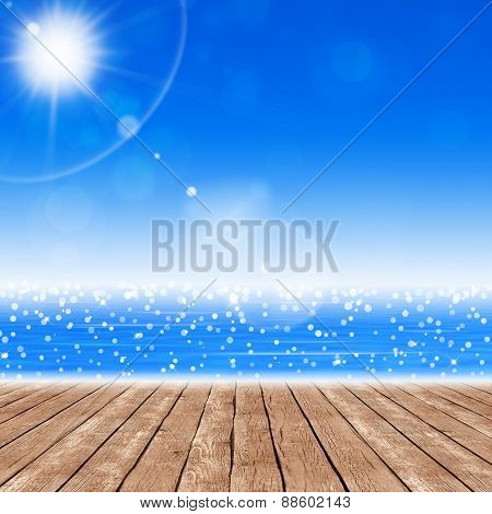 Ocean Sunny View From Wood Terrasse