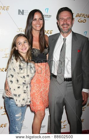 LOS ANGELES - FEB 20:  Coco Arquette, Christina McLarty, David Arquette at the 