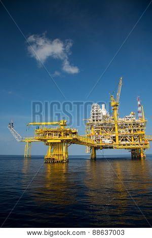 Offshore oil and gas production and exploration business. Production oil and gas plant