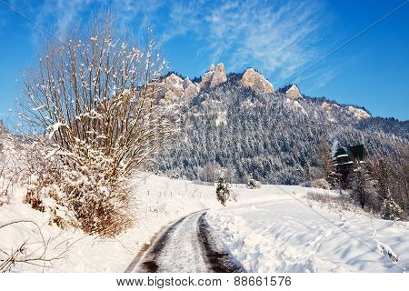 Winter Landscape In Pieniny Mountains, Three Crowns, Poland