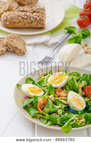 Lamb's Lettuce Salad With Eggs And Nuts