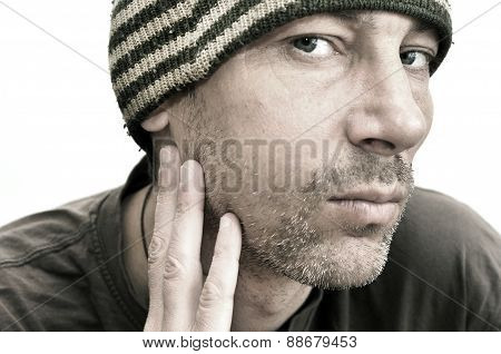Man Suffering From Toothache, Teeth Pain, Swollen Face