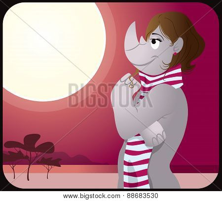 Cute Rhino Girl In Africa