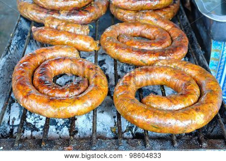 Sai Aua (notrhern Thai Spicy Sausage ) ,chiang Mai , Thailand