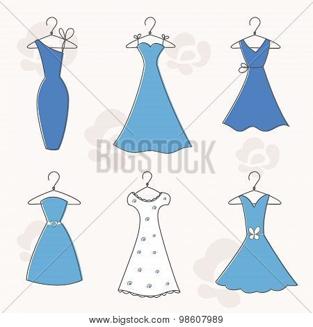 Cocktail and Evening Dresses on Hangers
