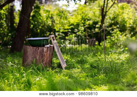 Basin, Soap And Washboard Outdoor
