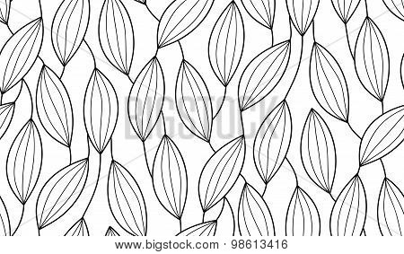 seamless background of plants drawn lines