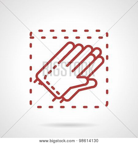 Sterile gloves red line vector icon