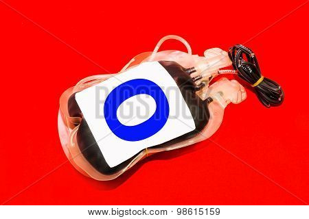 Close Up Bag Of Blood And Plasma Group O