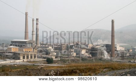 Aerial view of the old industrial area