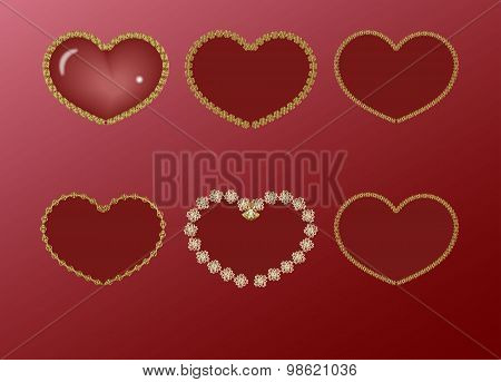 Red Heart In A Gold Frame
