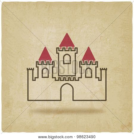 castle with towers symbol old background
