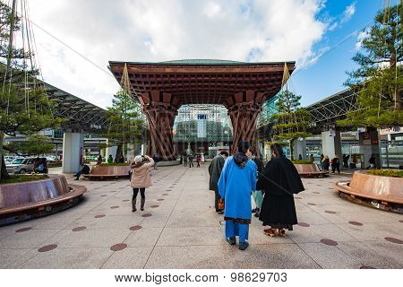 The Tsuzumimon Gate At Kanazawa, Japan