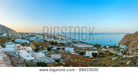 Evening Lights Of Kamari, Santorini