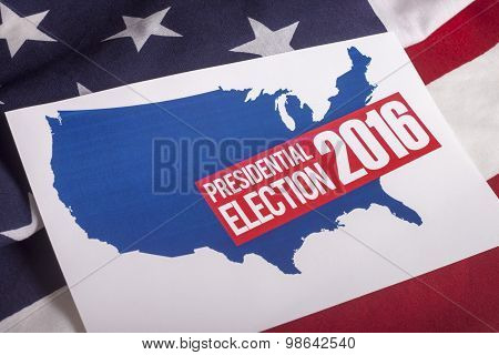 Presidential Election Vote And American Flag