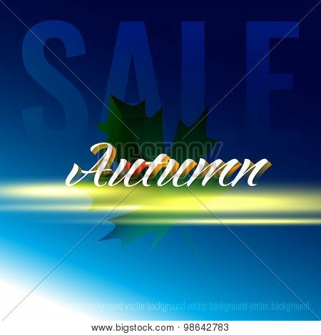Autumn background with maple leaves and the inscription discount