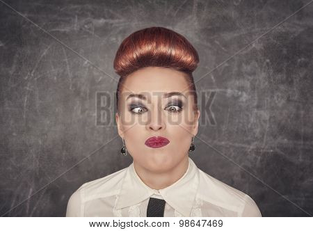 Crazy Teacher With Eyes Crossed