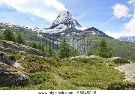 Panorama of Matterhorn, Switzerland.