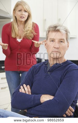 Mature Couple Having Arguement At Home