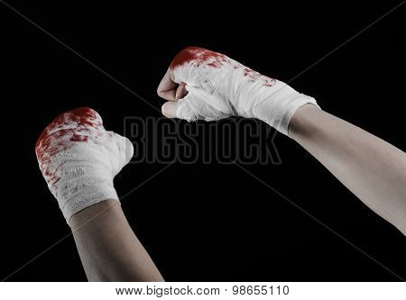 Shook His Bloody Hand In A Bandage, Bloody Bandage, Fight Club, Street Fight, Violence, Bloody Theme