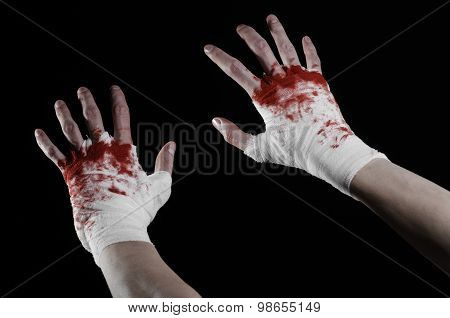 Shook His Bloody Hand In A Bandage, Bloody Bandage, Fight Club, Street Fight, Violence, Bloody Theme