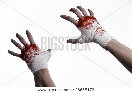 Shook His Bloody Hand In A Bandage, Bloody Bandage, Fight Club, Street Fight, Violence, Bloody Theme