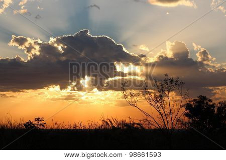 Sunset with clouds