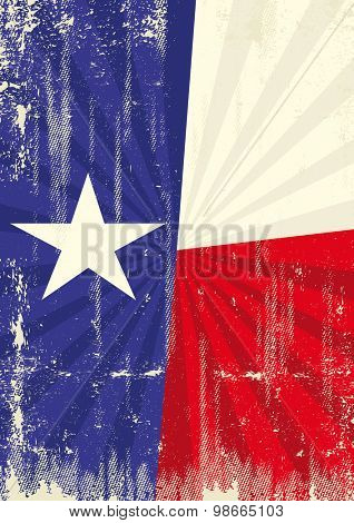 Texas retro sunbeams. A vintage texan poster with sunbeams and a a texture for your advertising