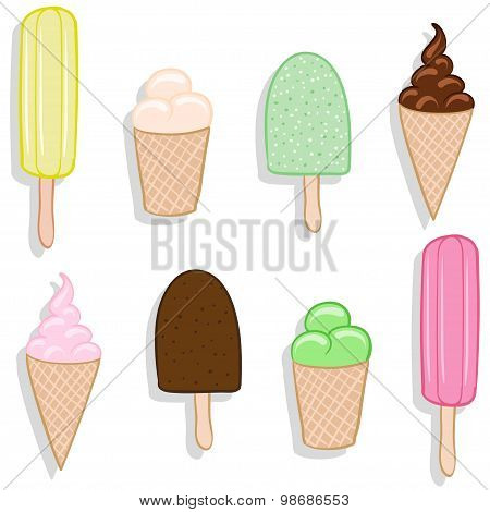 ice-cream vector set or collection