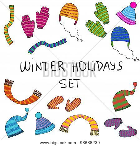 vector winter clothing