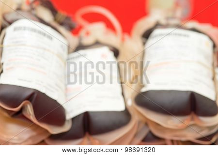 Defocus Bags Of Blood And Plasma