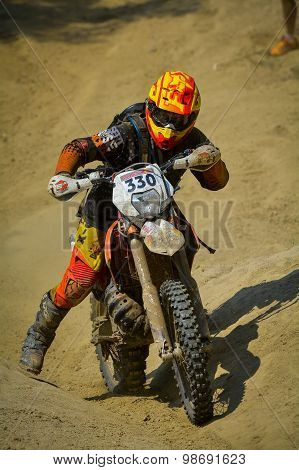 Sibiu, Romania - July 18: Robin Scarry Competing In Red Bull Romaniacs Hard Enduro Rally With A Team