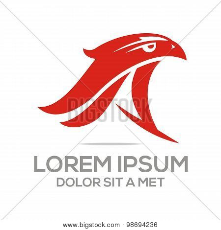 Logo the animal birds eagle hawk crow pigeons vector