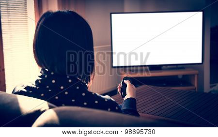Woman watching tv