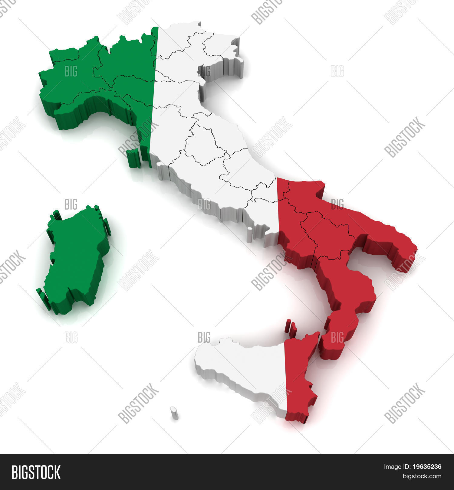 3D Map Italy Image & Photo (Free Trial) | Bigstock