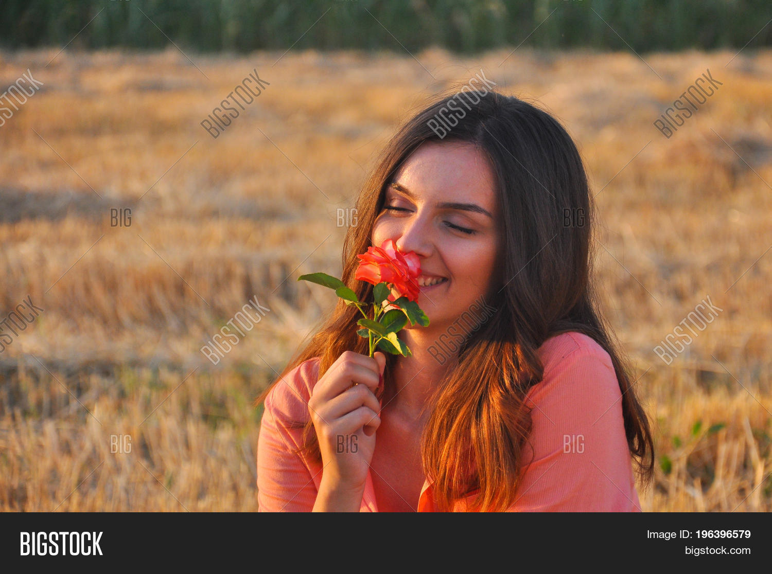 Beautiful Girl Smells Image & Photo (Free Trial) Bigstock