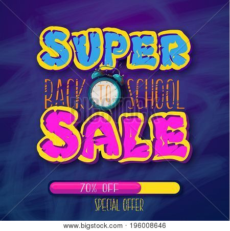 Back to school. Tipographic Banner. Bright flyer. Vector Illustration