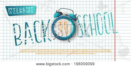 Back to school. Tipographic Banner. Bright flyer. Vector Illustration