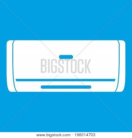 Internal unit air conditioner icon white isolated on blue background vector illustration