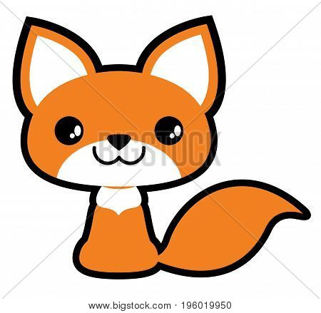 funny cartoon fox - mascot character or logo template