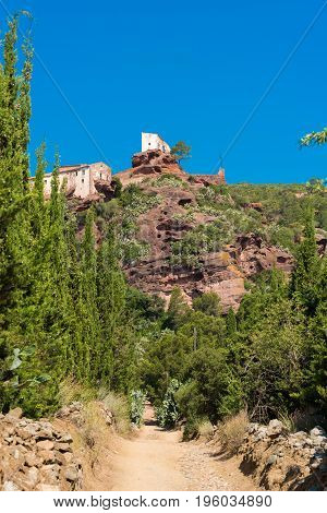 Ancient Church Of Mare De Deu De La Roca, Near The Town Of Montbrio Del Camp, Tarragona, Catalunya,