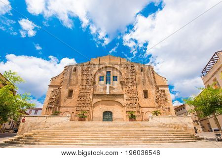 Church Of San Miguel In Mont-roig Del Camp, Tarragona, Catalunya, Spain. Copy Space For Text.
