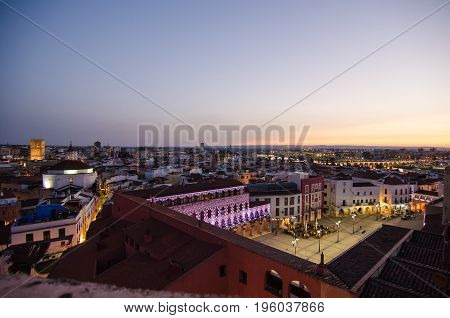 panoramic view City of Badajoz Extremadura Spain