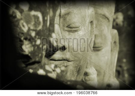 Statues guarding the bridge to Angkor Thom Cambodia