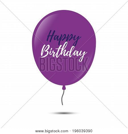 Happy birthday text. Color balloon on white background.