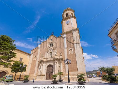 Parish Church Santa Maria Assumpta In Les Borges Del Camp, Tarragona, Catalunya, Spain. Copy Space F
