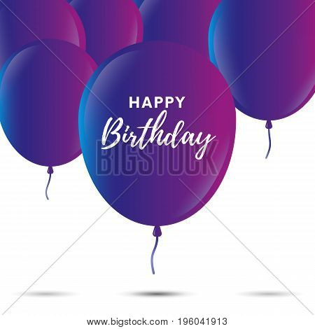 Birthday invitation. Party balloons. Happy birthday. Vector illustration.